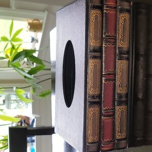 Tissue Box- Wooden Decorative Vintage design- stack of books